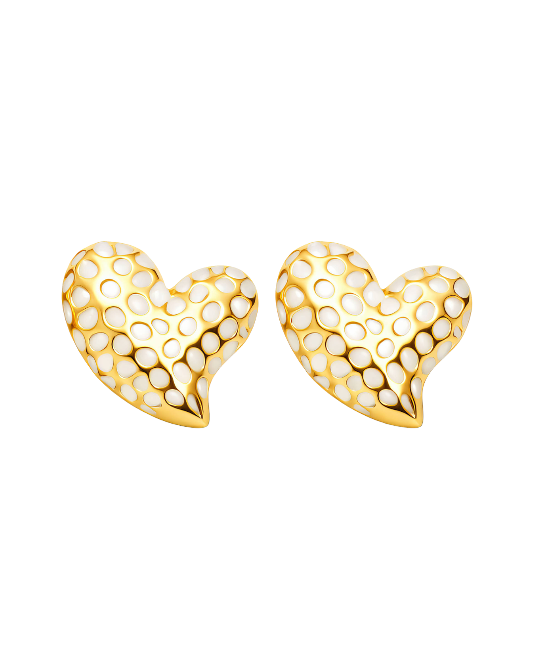 Sculpted Honeycomb Heart Studs