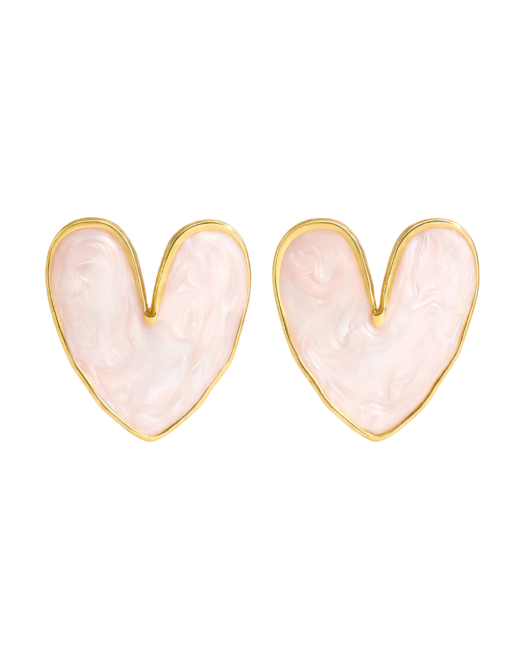Pearlized Heart Earrings