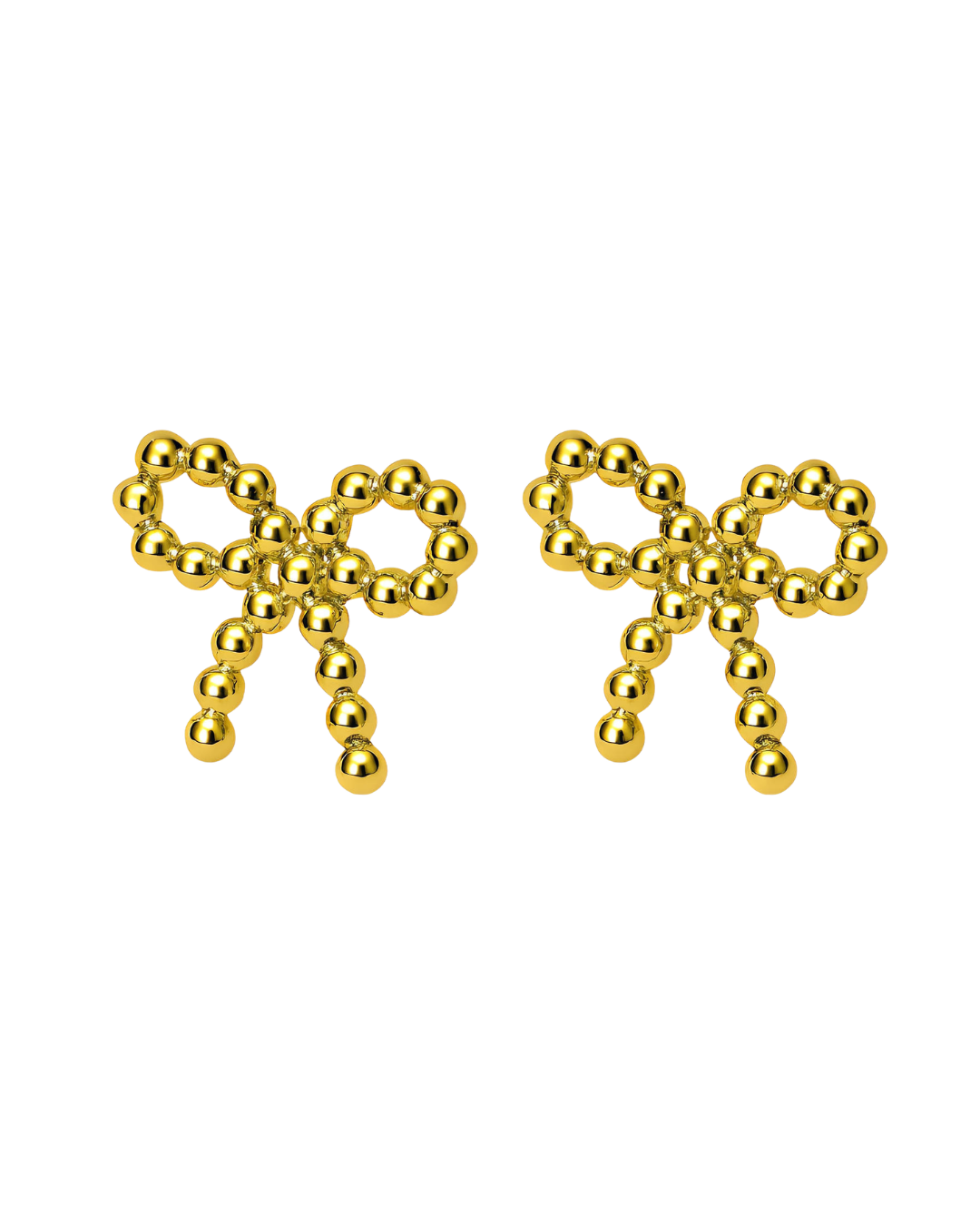 Beaded Ribbon Bow Studs