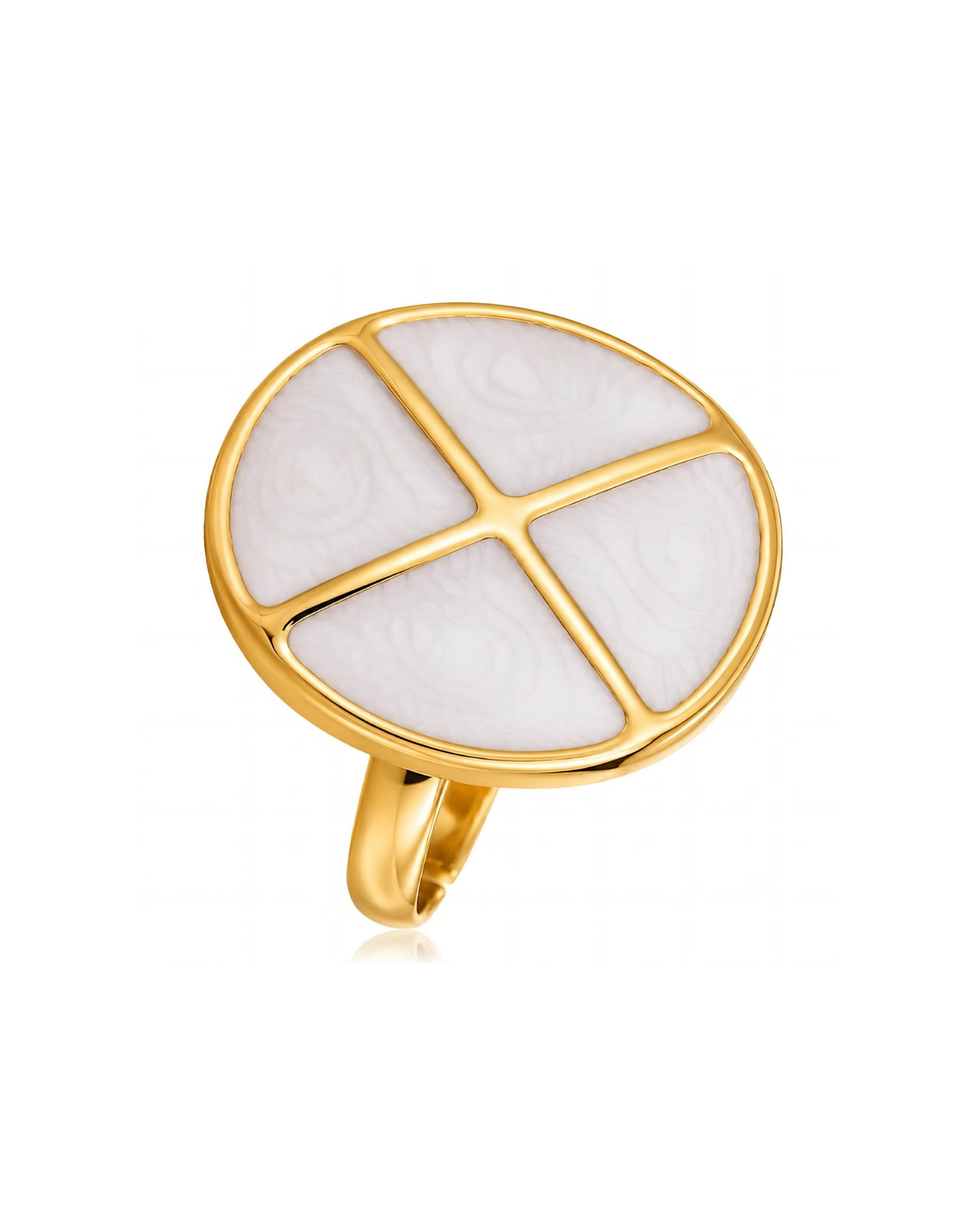 Modernist Swirled Enamel Signet Ring