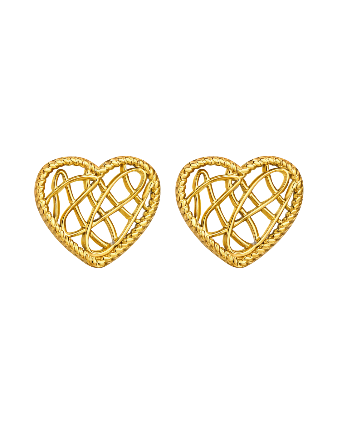 Twisted Wire Heart Studs