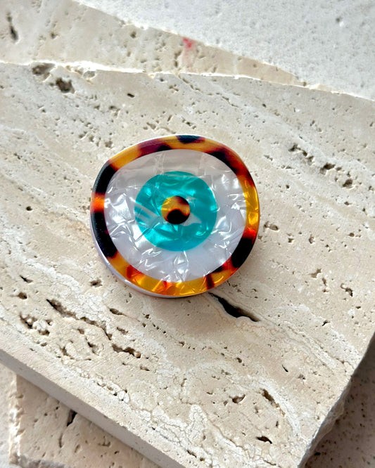 Round Evil Eye Hair Clips