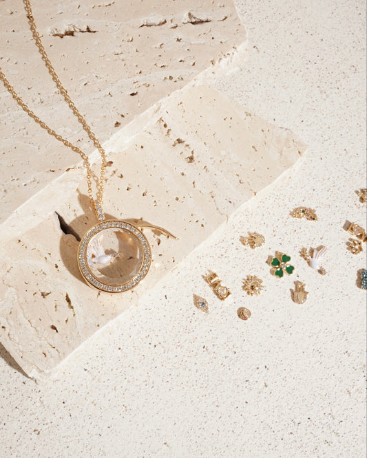 Floating Charm Necklaces - Circle