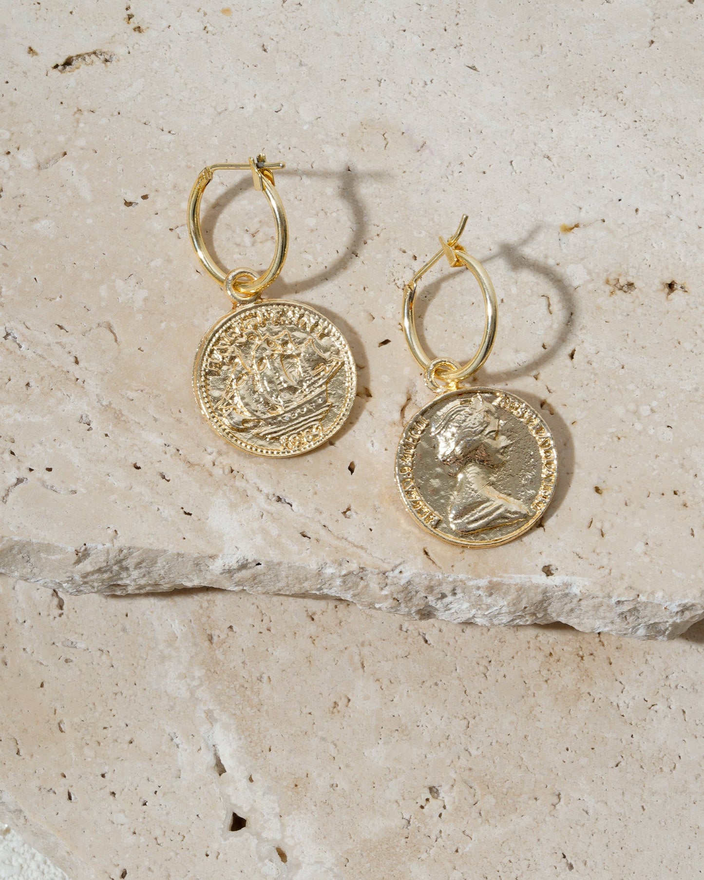 Golden Coin Earrings