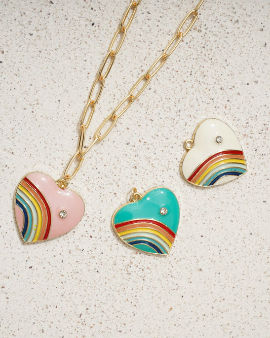 Enamel Hearts Chain