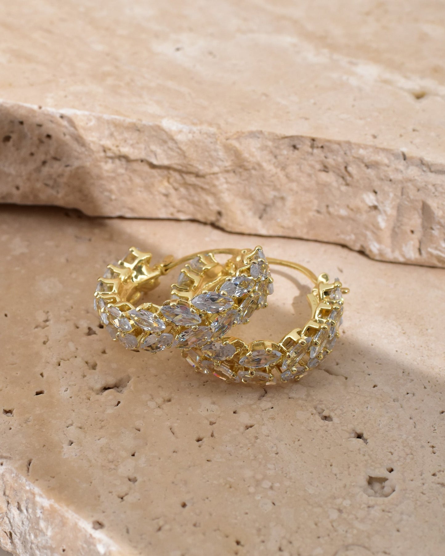 Crystal Bloom Hoops