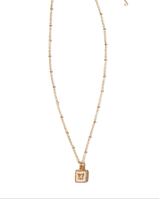 Golden Flutter Charm Necklace