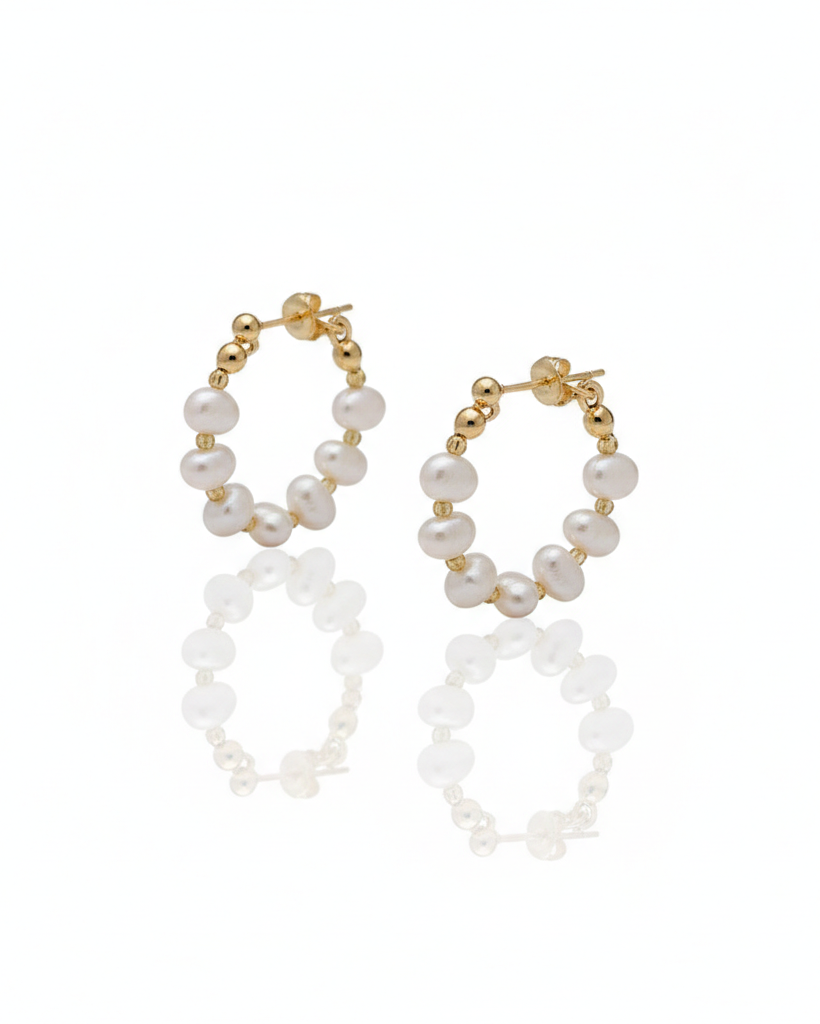 Luna Pearl Hoop Earrings