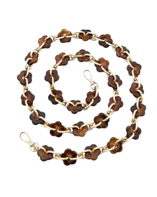 Flora Acetate & Golden Link Phone Chain