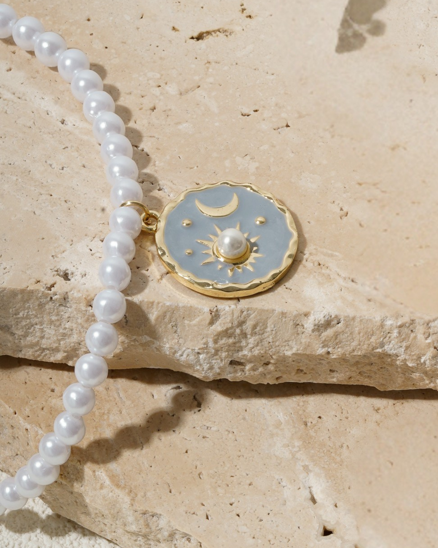 Grey Moonstone Pearl Necklace