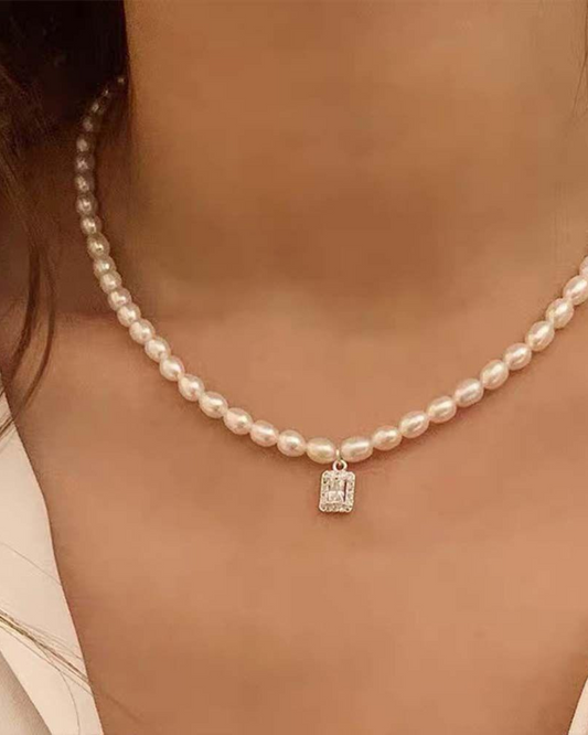 Zircon Pearl Necklace