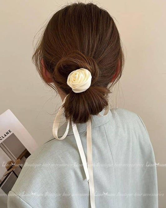 Rose Ribbon Hair Ties