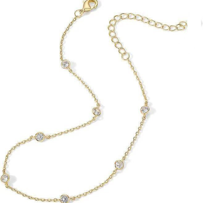 Dainty Golden Bezel Anklet