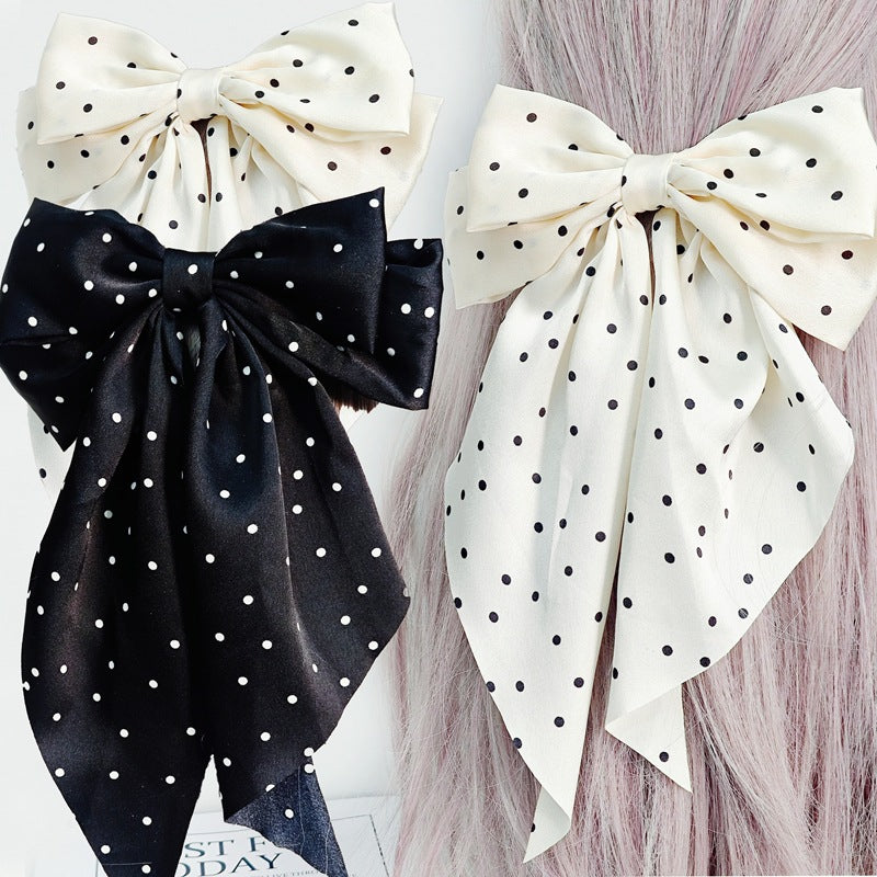 Vienna Polka Dot Silk-Satin Hair Bow