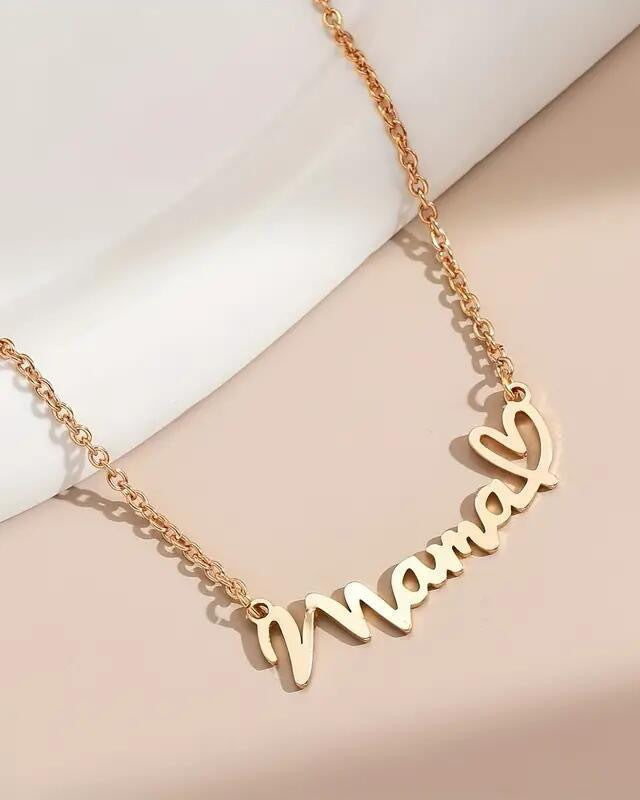 Golden Mama Script Necklace