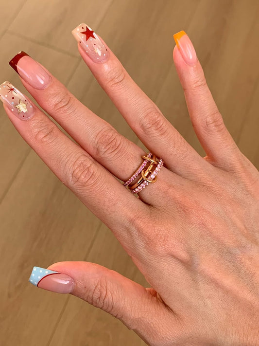 Ombré Pink Pavé Interlocking Ring