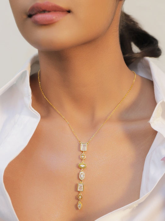 Aria Geometric Drop Necklace