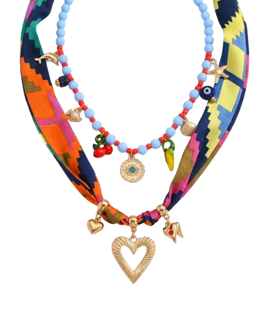 Boho-Chic Scarf Charm Necklace