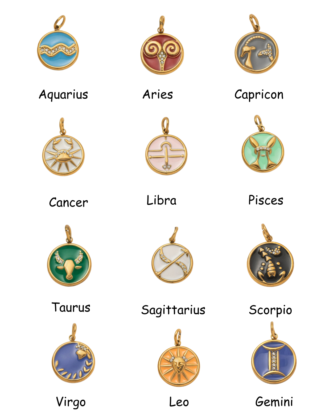Initials with Zodiac Sign