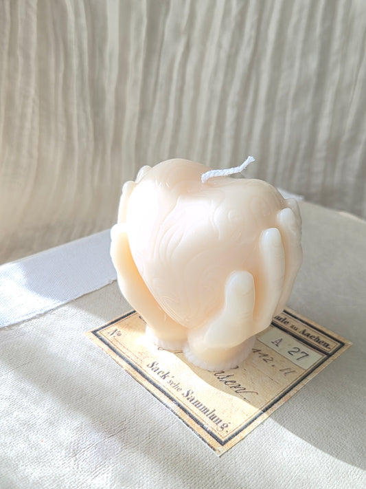 Serene Heart Ceramic Candle Sculpture