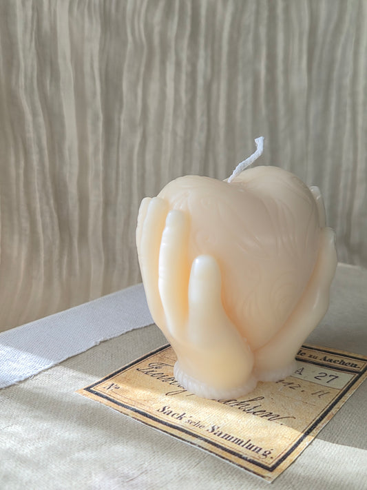 Serene Heart Ceramic Candle Sculpture