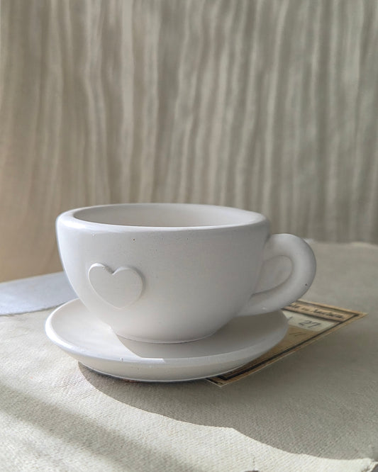 Sweetheart Ceramic Cup & Saucer Accent