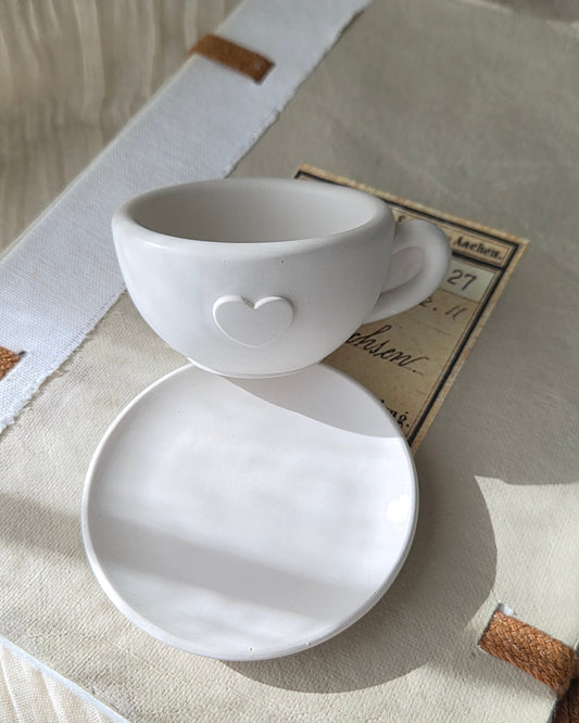 Sweetheart Ceramic Cup & Saucer Accent