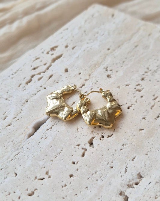 Textured Abstract Hoop Earrings