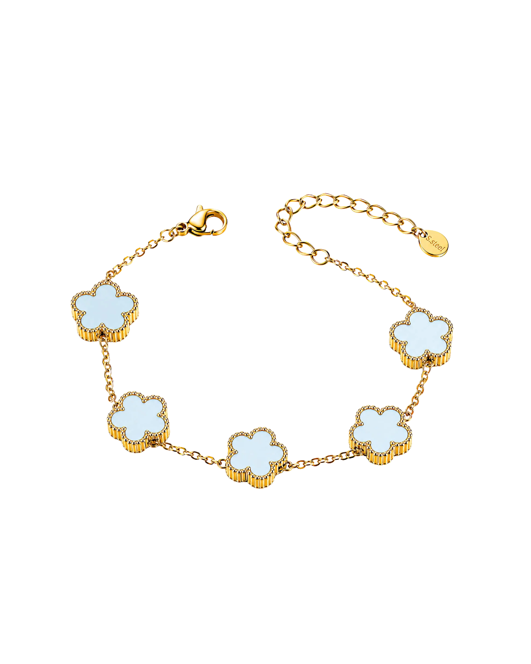 Azure Clover Chain Bracelet