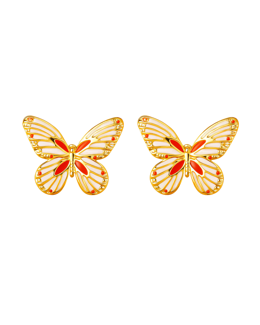 Papillon Gold-Trim Stud Earrings