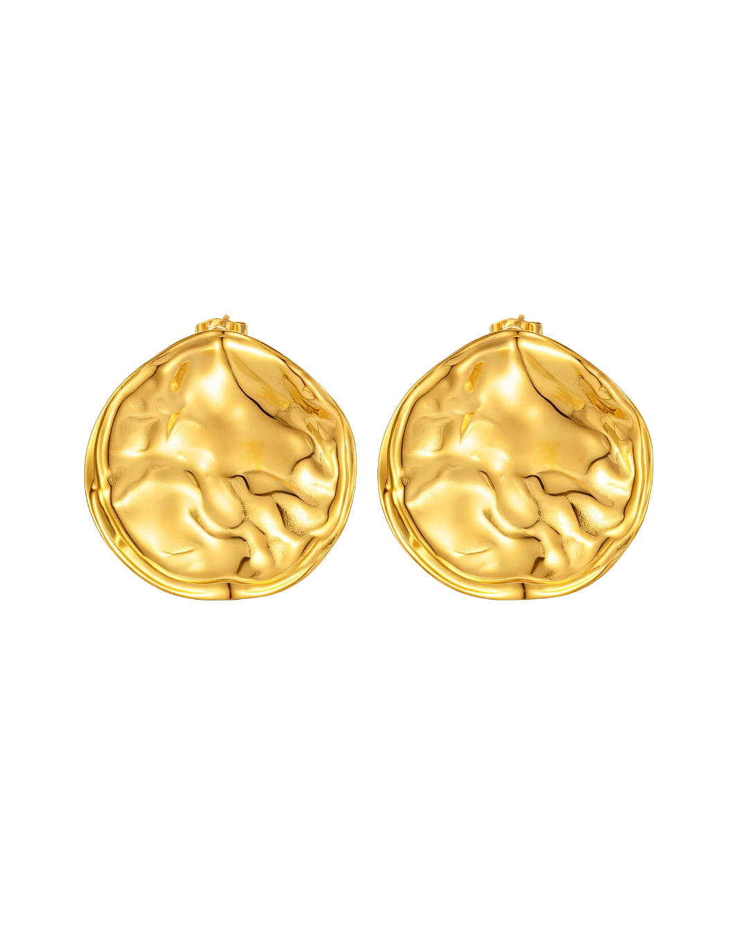 Crumpled Medallion Statement Earrings