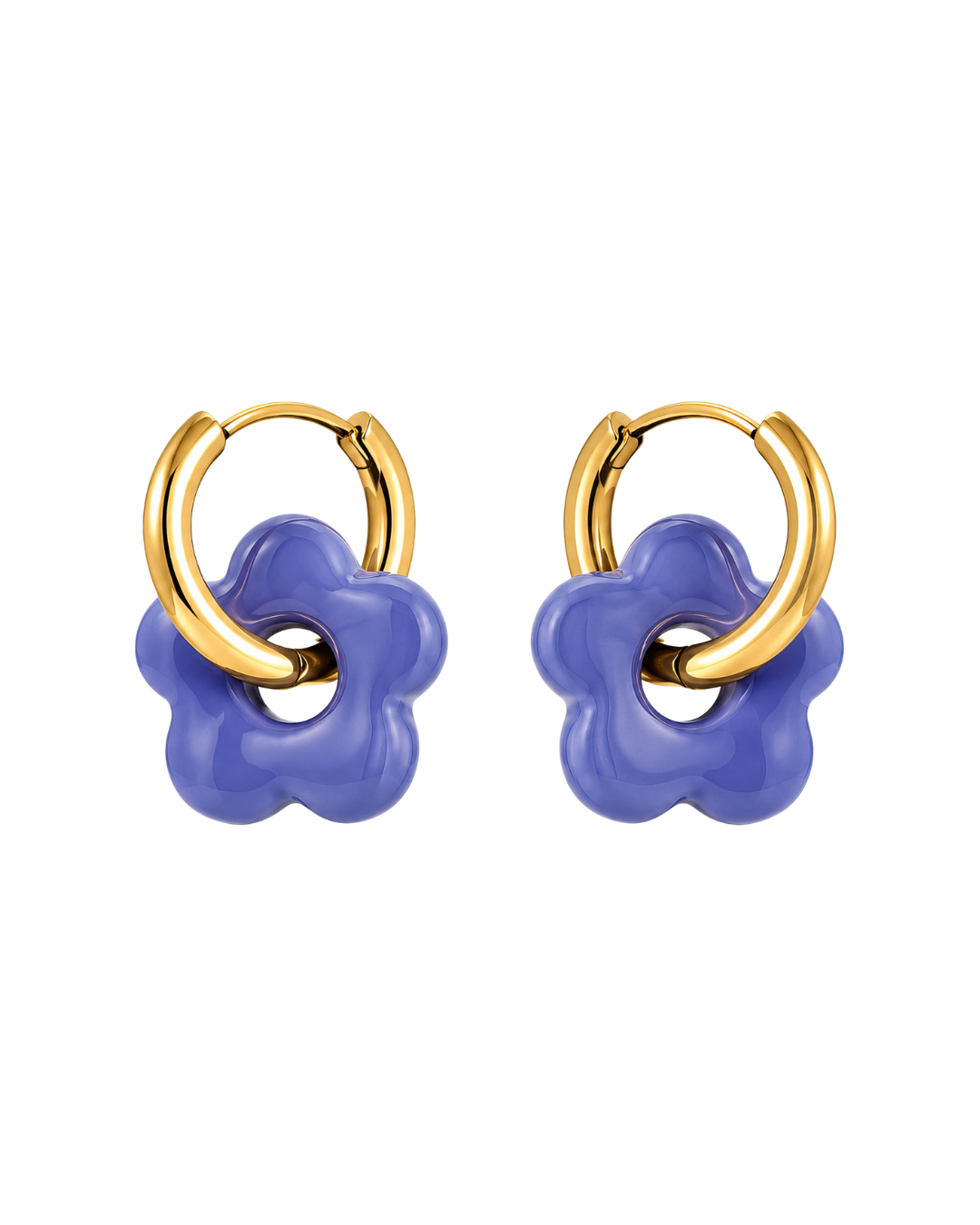 Lavender Blossom Huggie Hoops