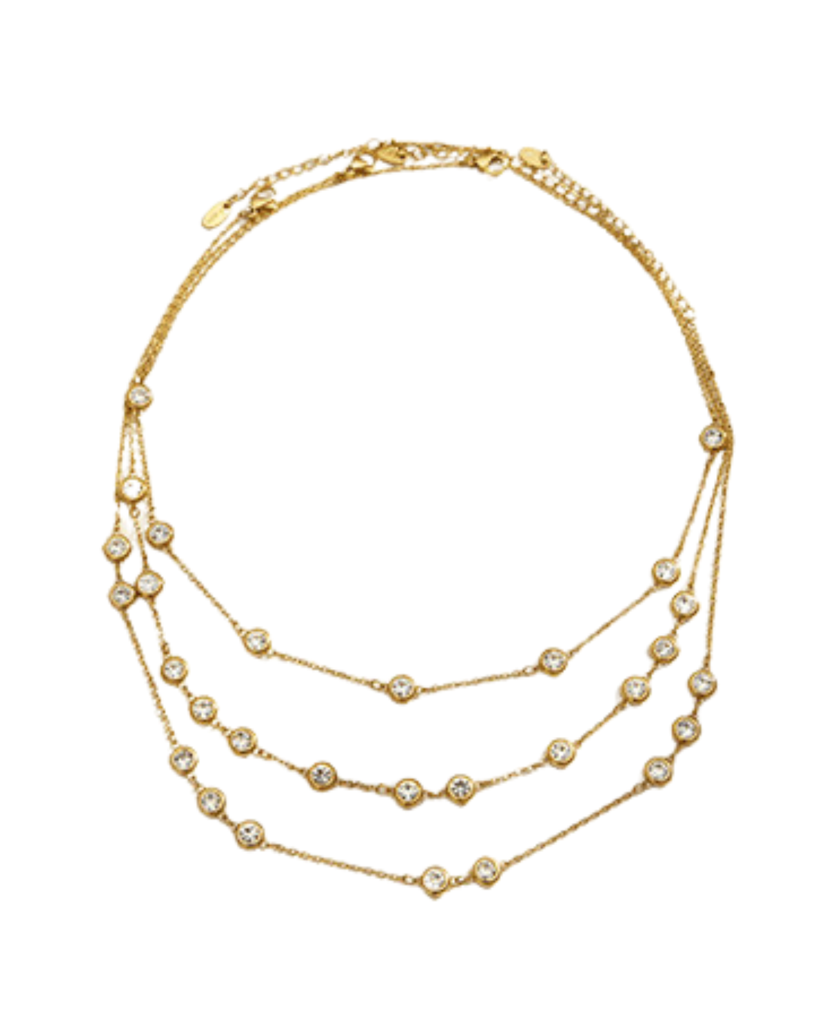 Cascading Crystal Station Layered Necklace