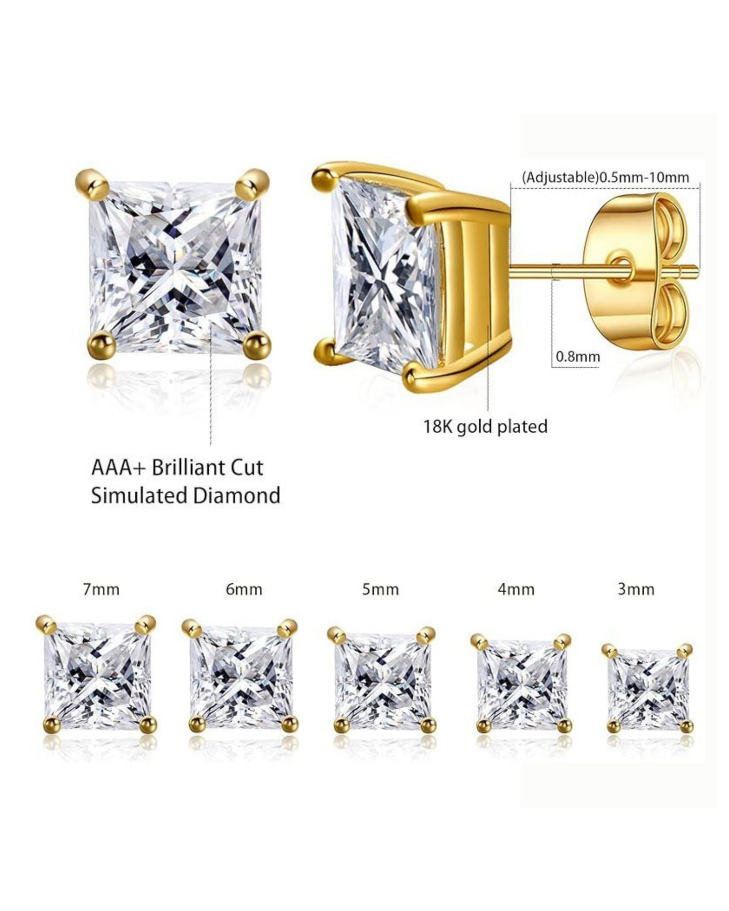 Stella Square Studs