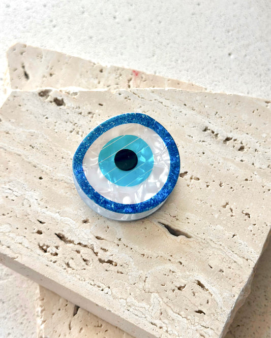 Round Evil Eye Hair Clips