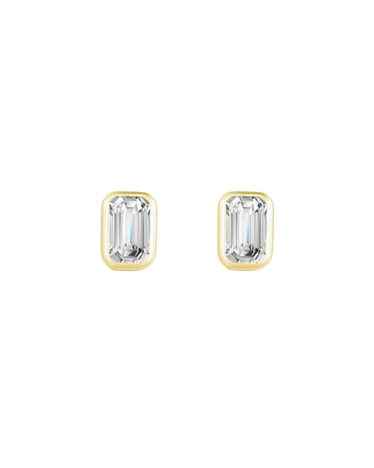 Aura Bezel Stud Earrings