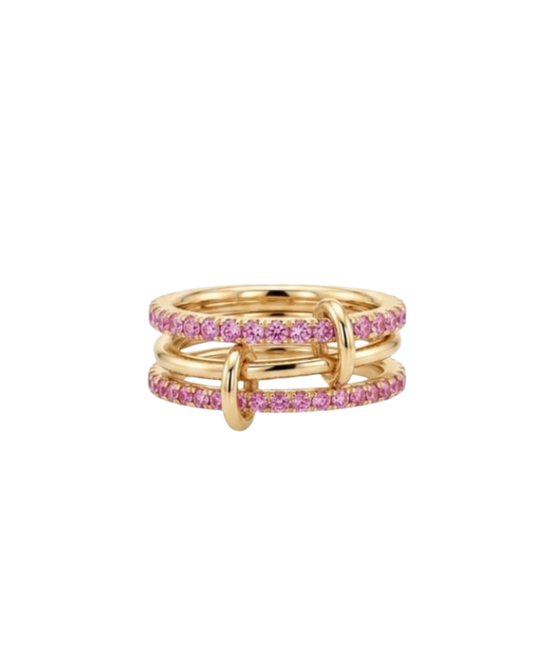 Ombré Pink Pavé Interlocking Ring
