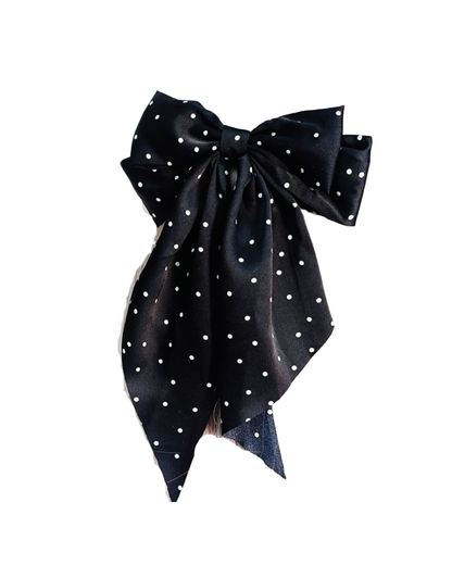 Vienna Polka Dot Silk-Satin Hair Bow