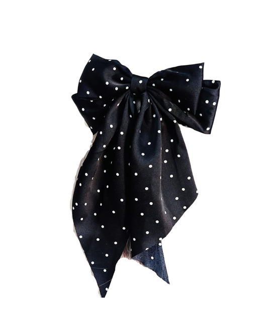 Vienna Polka Dot Silk-Satin Hair Bow