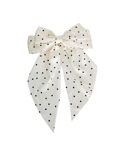 Vienna Polka Dot Silk-Satin Hair Bow