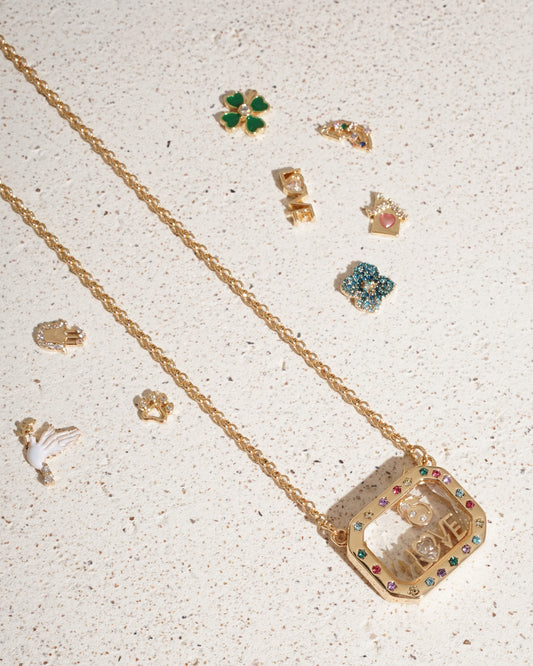 Floating Charm Necklace - Rectangle