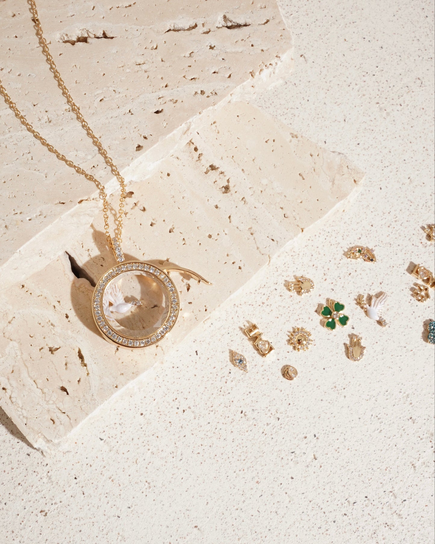 Floating Charm Necklaces - Circle