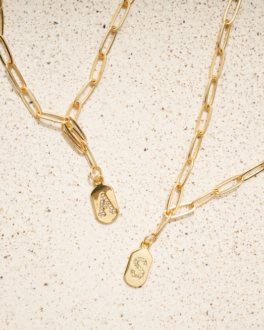 Stone Initials Chain