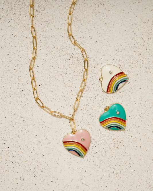 Enamel Hearts Chain