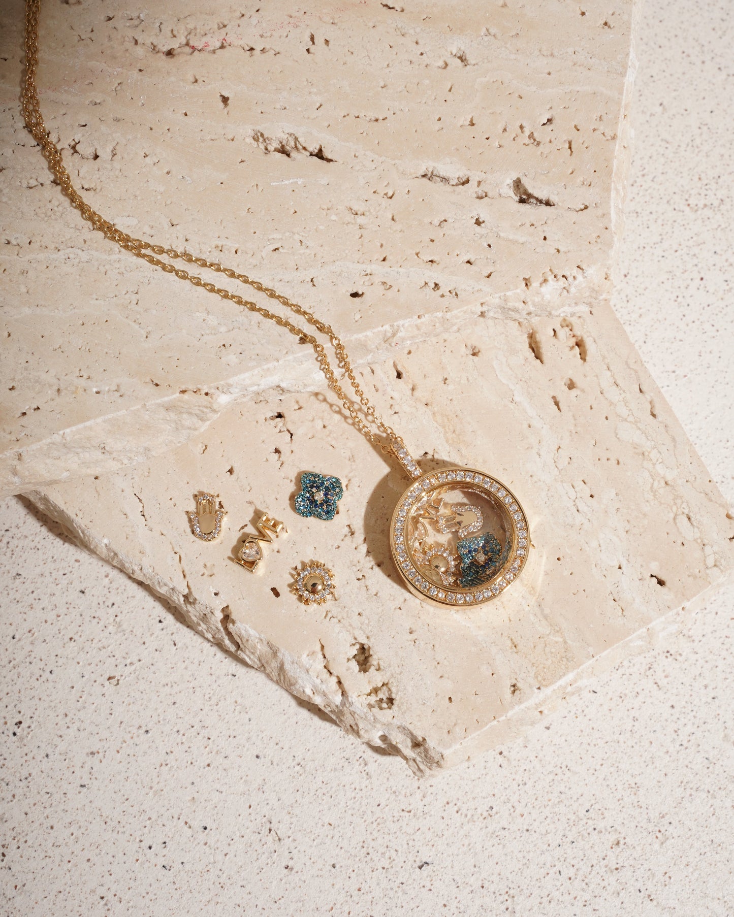 Floating Charm Necklaces - Circle