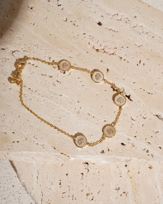 Celestial Hamsa Enamel Station Bracelet