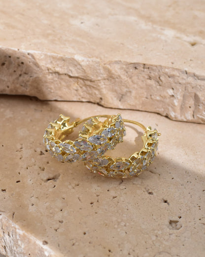 Crystal Bloom Hoops