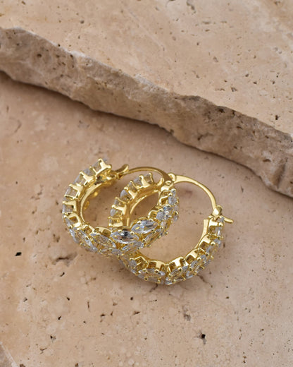 Crystal Bloom Hoops