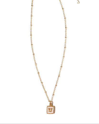 Golden Flutter Charm Necklace