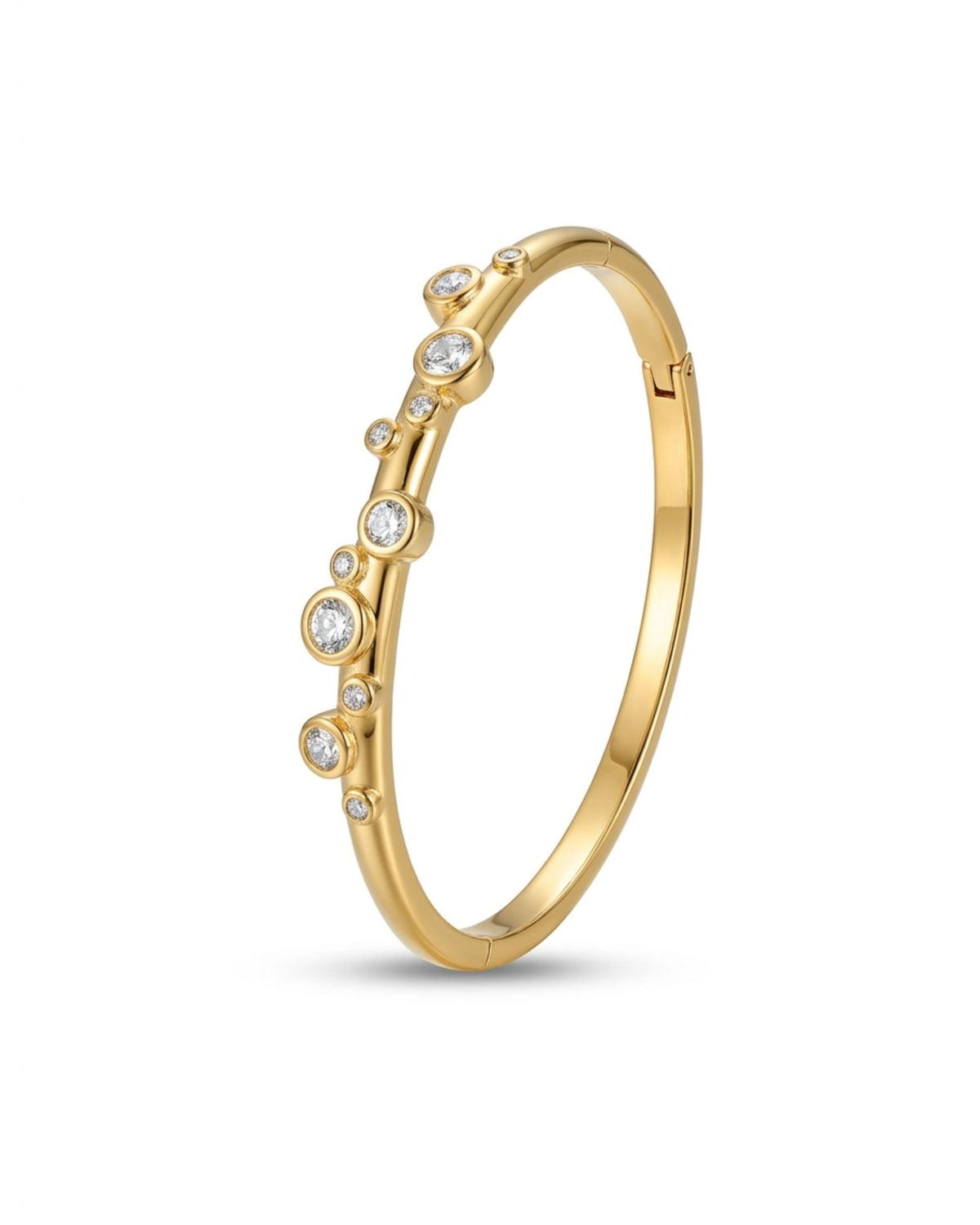 Aura Cluster Bezel Golden Bangle